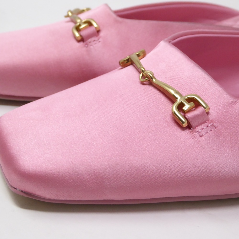 Sam Edelman Ollie Womens Mules Pink Satin Horsebit Block Heel 8 - Picture 4 of 10